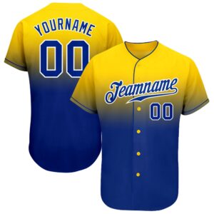 Yellow Royal-White Authentic Fade Fashion Baseball Jersey,&hellip;