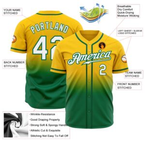 Yellow White Kelly Green Authentic Fade Fashion Baseball Jersey Custom Baseball Jersey Personalized Sport Jersey 2 opngxo.jpg