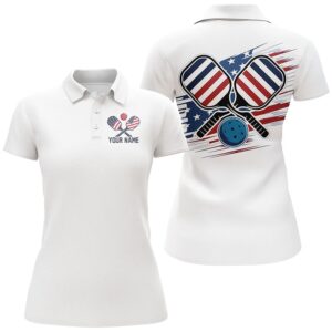 American Flag Patriotic Custom Pickleball Polo Shirts for women, Pickleball Outfits, Pickleball Polo Shirts