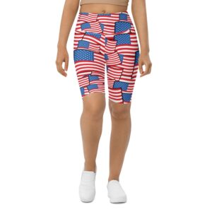 American Flag Pattern Biker Shorts, Biker Shorts&hellip;