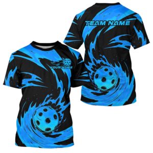 Black And Blue Custom Pickleball T-Shirts For&hellip;