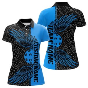 Black And Blue Custom Pickleball Wings Polo&hellip;