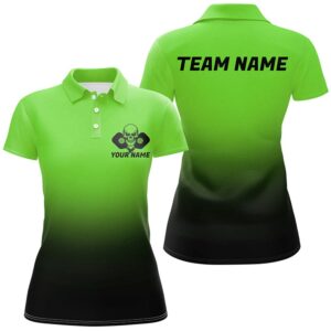 Black And Green Custom Skull Pickleball Shirts&hellip;