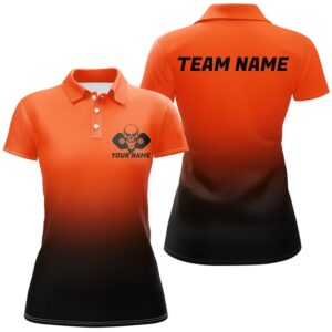 Black And Orange Custom Skull Pickleball Shirts&hellip;