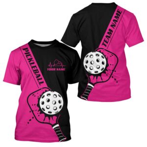 Black And Pink Custom Pickleball Team T-Shirts&hellip;