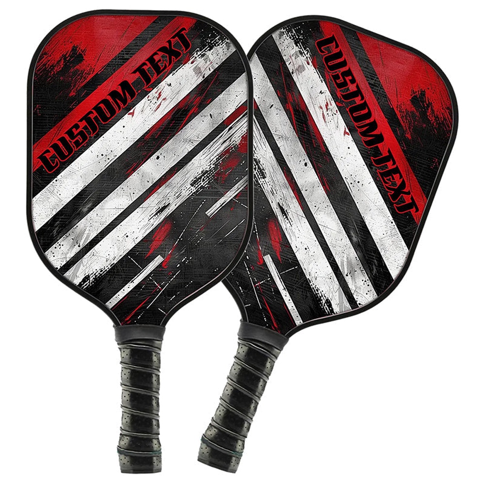 Black And Red Custom Pickleball Paddle For Pickleball Team Members, Personalized Pickleball Racket Gifts, Custom Pickleball Paddle