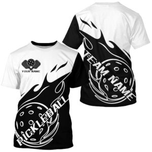 Black And White Fire Pickleball Ball Custom&hellip;