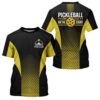 Black And Yellow Custom Pickleball T-Shirts For Men, Pickleball Tournament Team Shirts Outfit For Pickleballer