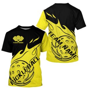 Black And Yellow Fire Pickleball Ball Custom&hellip;