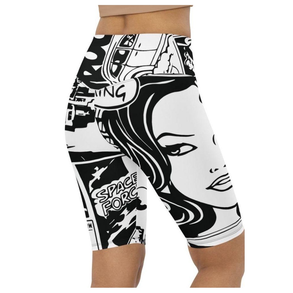 Black & White Comic Book Biker Shorts, Biker Shorts For Mom, Shorts Mother’s Day, Mother Day Gift