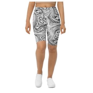 Black & White Marble Biker Shorts, Biker&hellip;