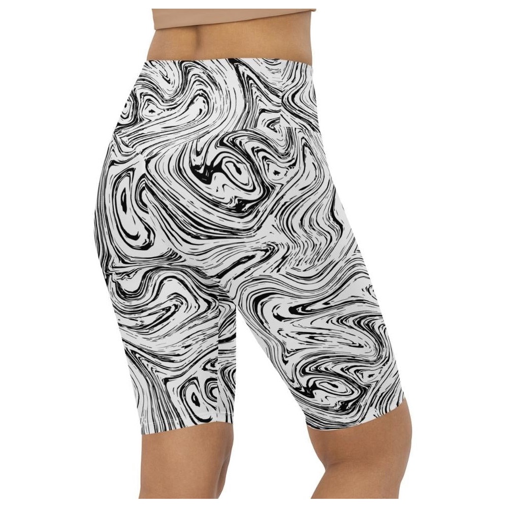 Black & White Marble Biker Shorts, Biker Shorts For Mom, Shorts Mother’s Day, Mother Day Gift