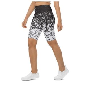 Black & White Ombre Biker Shorts, Biker&hellip;