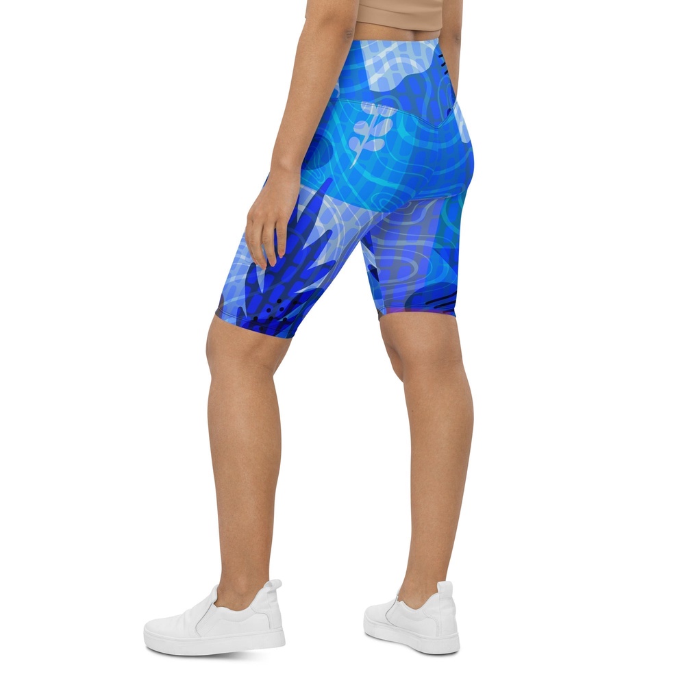 Blue Abstract Biker Shorts, Biker Shorts For Mom, Shorts Mother’s Day, Mother Day Gift