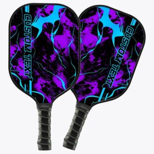 Blue And Purple Paint Splatter 3D Printed Custom Pickleball Paddles, Pickleball Gifts For Men And Women, Custom Pickleball Paddle