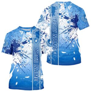 Blue And White Splatter Custom Pickleball T-Shirts&hellip;