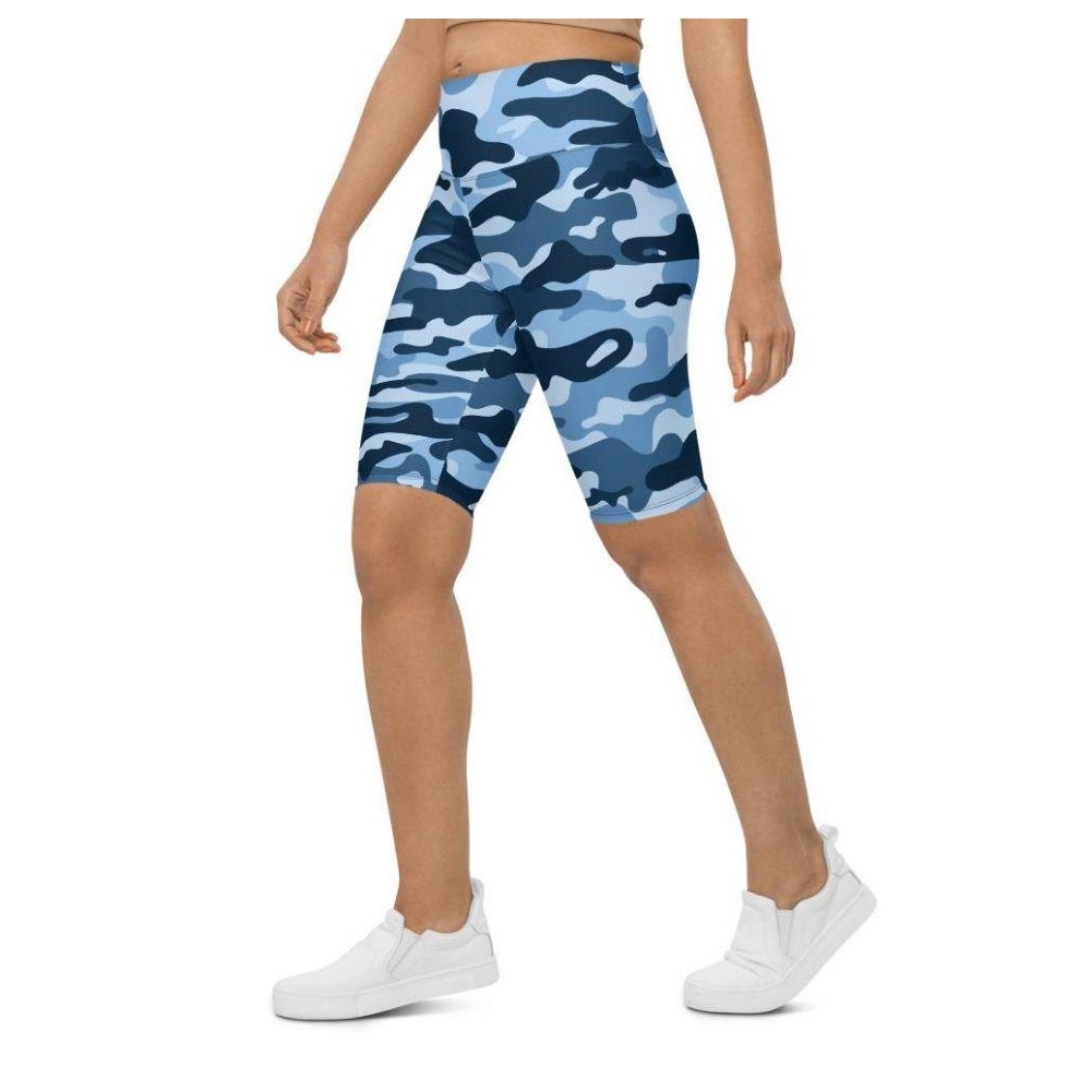 Blue Camo Biker Shorts, Biker Shorts For Mom, Shorts Mother’s Day, Mother Day Gift
