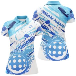 Blue Flame Pickleball Ball Custom Polo Shirts&hellip;