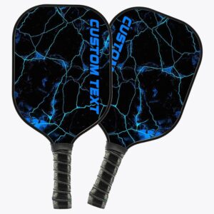 Blue Thunder Lightning Pickleball Paddle With Cusom Name Or Text, Pickleball Team Paddles, Custom Pickleball Paddle