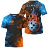 Blue Thunder Lightning Custom Dragon Pickleball T-Shirts For Men, Pickleball Team Outfit