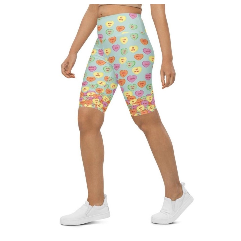 Candy Hearts Biker Shorts, Biker Shorts For Mom, Shorts Mother’s Day, Mother Day Gift