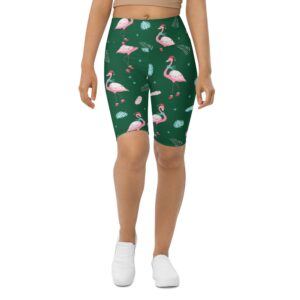 Christmassy Flamingos Biker Shorts, Biker Shorts For&hellip;