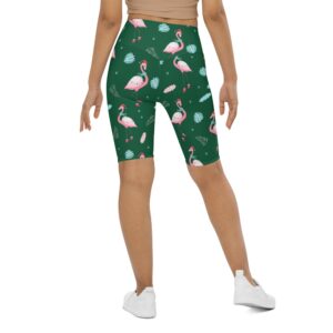 Christmassy Flamingos Biker Shorts, Biker Shorts For&hellip;