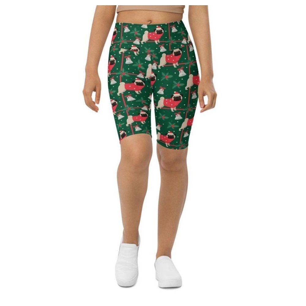 Christmassy Pugs Biker Shorts, Biker Shorts For Mom, Shorts Mother’s Day, Mother Day Gift