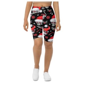 Christmassy Skulls Biker Shorts, Biker Shorts For&hellip;