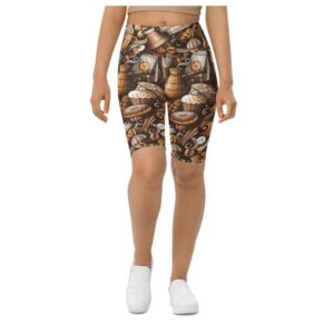 Coffee Shop Print Biker Shorts, Biker Shorts&hellip;