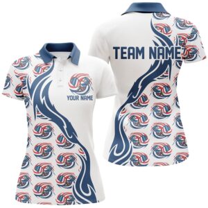 Custom American Flag Patriotic Pickleball Polo Shirts&hellip;