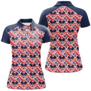 Custom American Flag Pickleball Ladies Polo Shirts,&hellip;