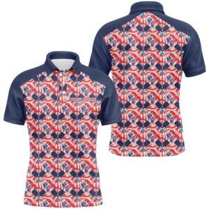 Custom American Flag Pickleball Polo Shirts For&hellip;