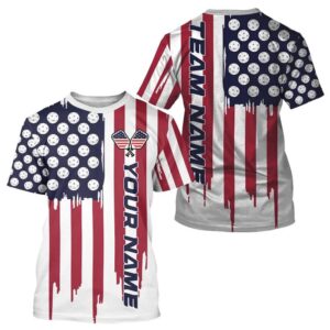 Custom American Flag Pickleball T-Shirts For Men,&hellip;