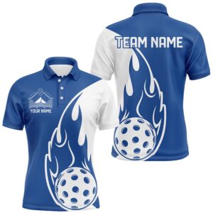 Custom Blue Flame Pickleball Shirts For Men,&hellip;