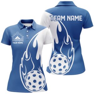 Custom Blue Flame Pickleball Shirts For Women,&hellip;
