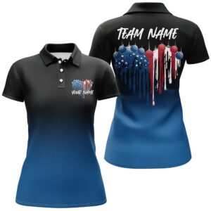 Custom Blue Patriotic Heart Pickleball Polo Shirts&hellip;