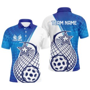 Custom Blue Pickleball Polo Shirts For Men,&hellip;