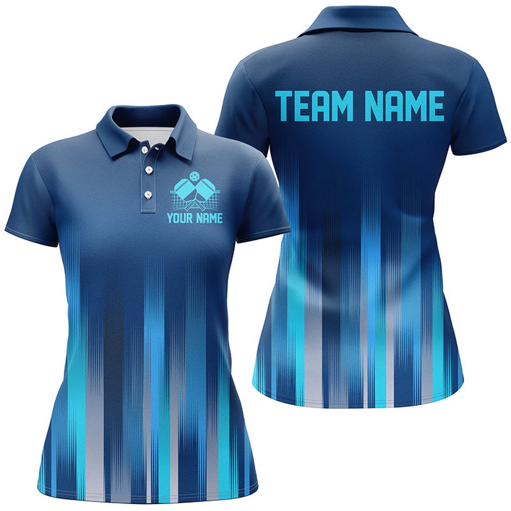 Custom Blue Pickleball Shirts For Women, Pickleball Team Shirt With Name Pickleball Polo Shirts, Pickleball Polo Shirts