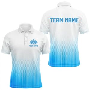 Custom Blue Pickleball Team Polo Shirts For&hellip;