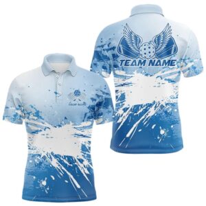 Custom Blue Pickleball Wings Pickleball Team Polo&hellip;