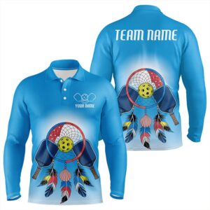 Custom Dreamcatcher Pickleball Long Sleeve Polo Shirts&hellip;