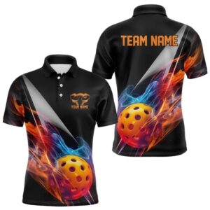 Custom Flame Pickleball Polo Shirts For Men,&hellip;