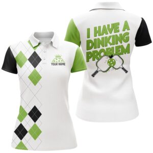 Custom Green Argyle Pattern Funny Pickleball Shirts&hellip;
