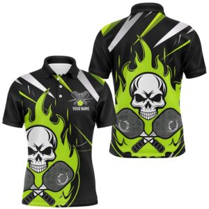 Custom Green Flame Pickleball Shirts For Men,&hellip;