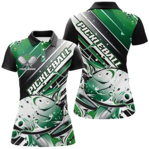 Custom Ladies Pickleball Polo Shirts, Black And&hellip;