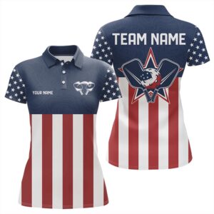 Custom Patriotic US Flag Pickleball Polo Shirts&hellip;