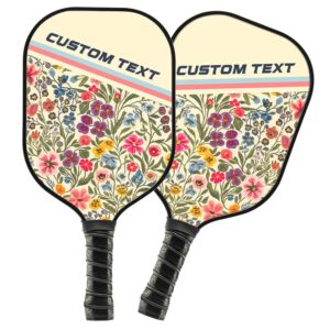 Custom Preppy Flower Pattern Pickleball Paddles, Cottage Floral Pickleball Team Paddle Pickleball, Custom Pickleball Paddle