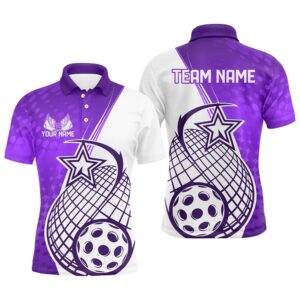Custom Purple Pickleball Polo Shirts For Men,&hellip;