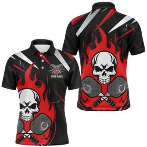 Custom Red Flame Pickleball Shirts For Men,&hellip;